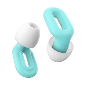 Saccater Focus Noise Reducing Silicone Earplugs Reusable 17 Decibels Teal/white